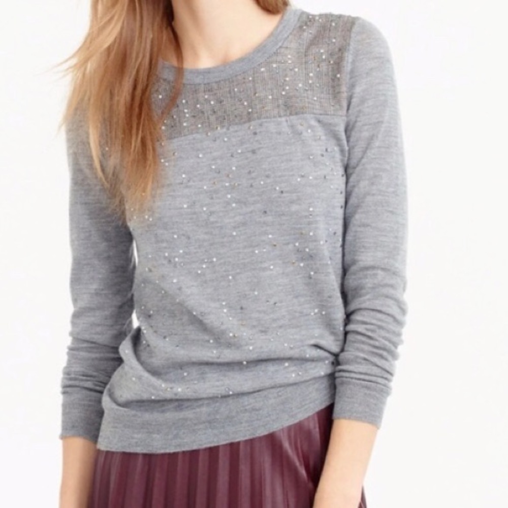 J Crew Embellished Merino Wool Tippi Sweater ~ NWT